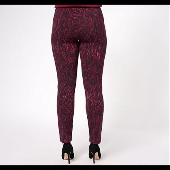 Susan Graver Weekend Premium Stretch Ava Slim Ankle Pants Swirl XLT NWT packagin - Picture 2 of 6
